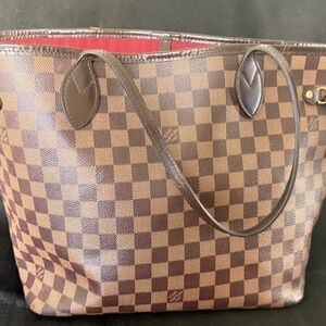 Brown Checkered Tote Bag